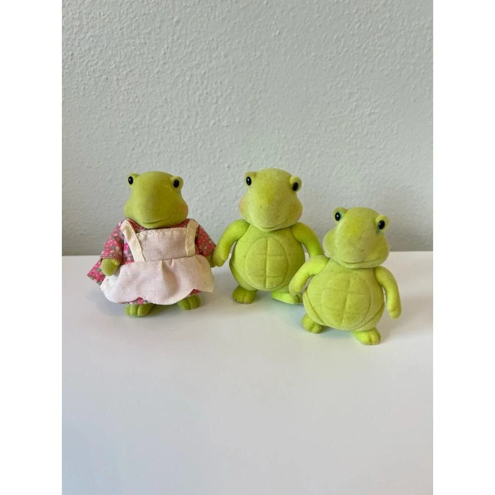 Lil' Woodzeez Tidyshine Turtle Family Mom Dad Child Toy Figures Set